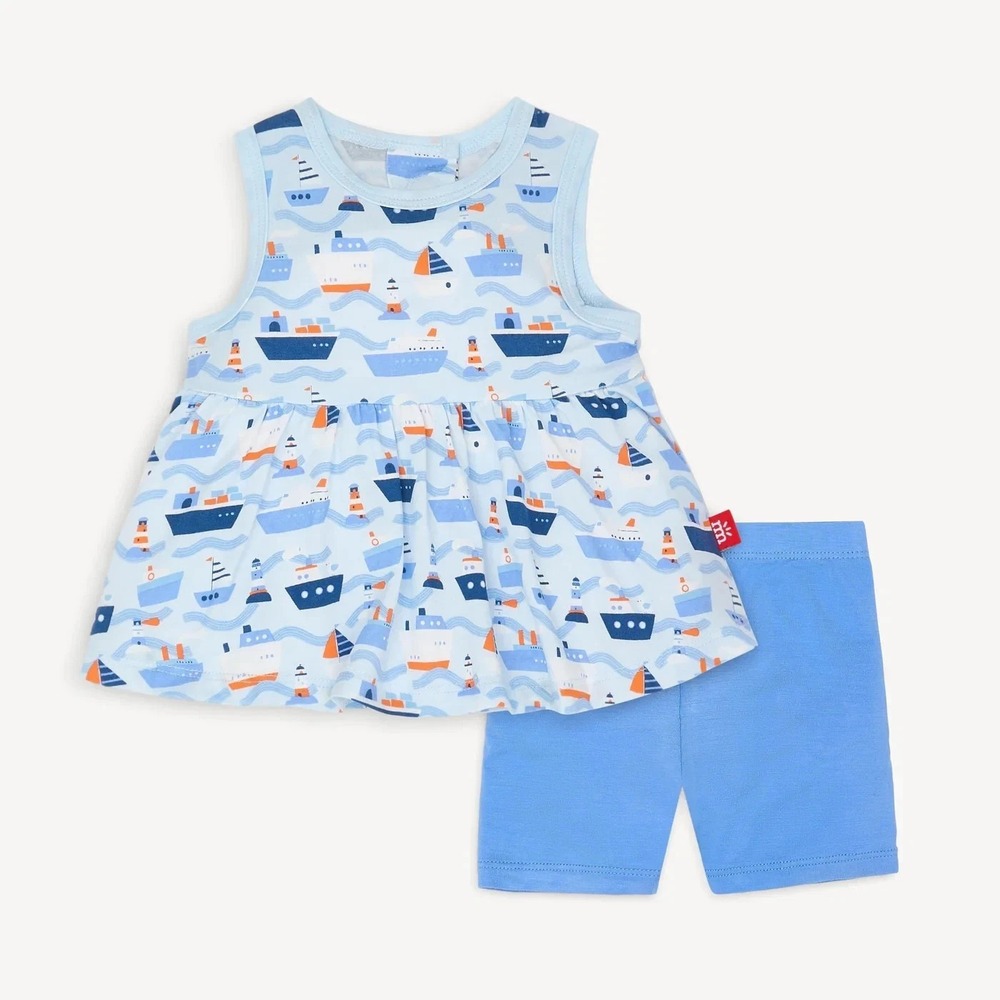 MAGNETIC ME NWT Modal Forever and All-Waves 2pc Swing Top Shorts Set 6-9m